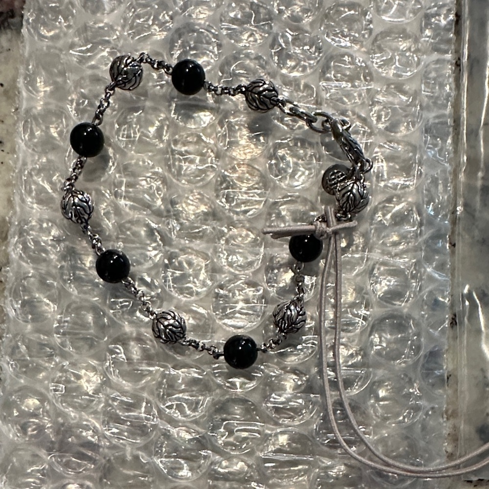 NWT size Small John Hardy Silver and Black Onyx Beaded Bracelet